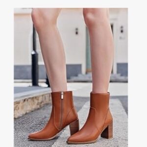 Laicigo Block-Heel Ankle Boots